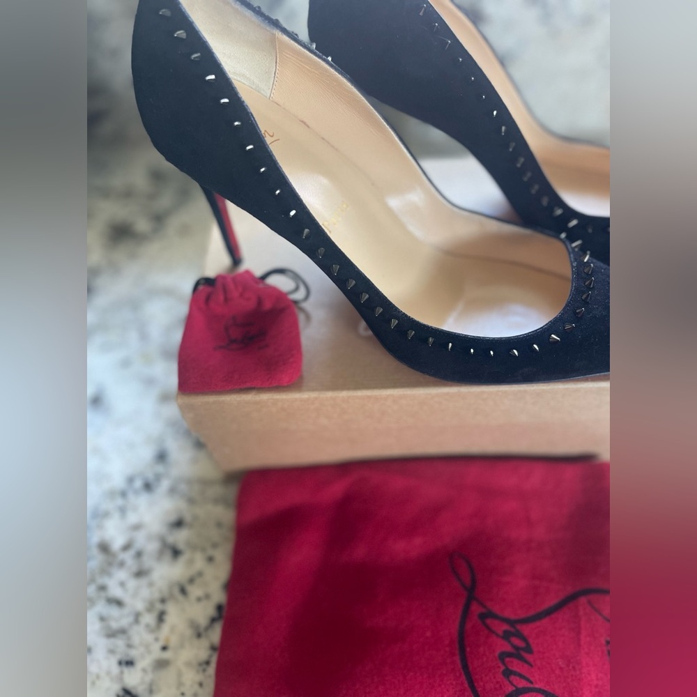 Christian Louboutin Women's Black Spike Studded Heels / Size: 40.5/ 9.5 in US - Picture 6 of 14